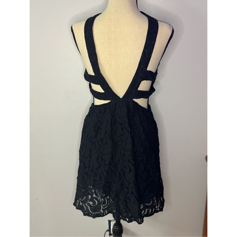 Free people black lace cut out dress size 8